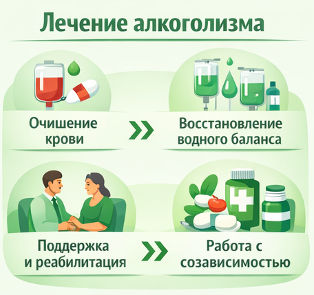 лечение алкоголизма в Назарово этапы
